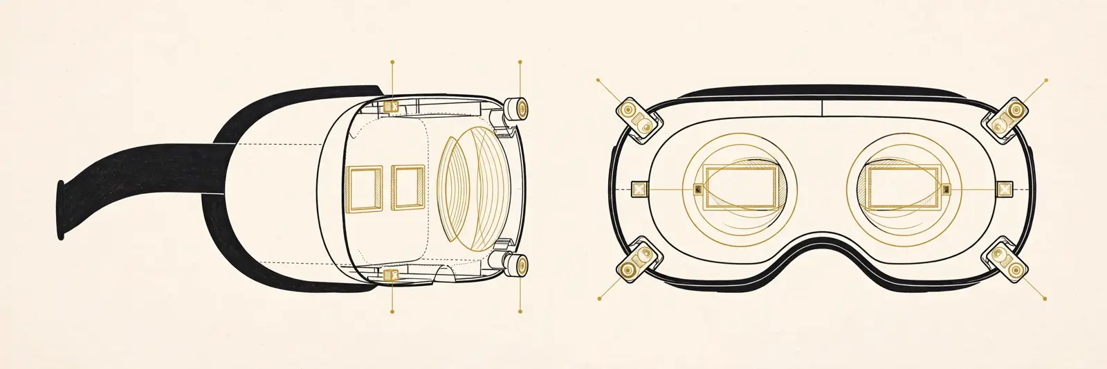 Cutaway diagram of a standalone VR headset and its sensors