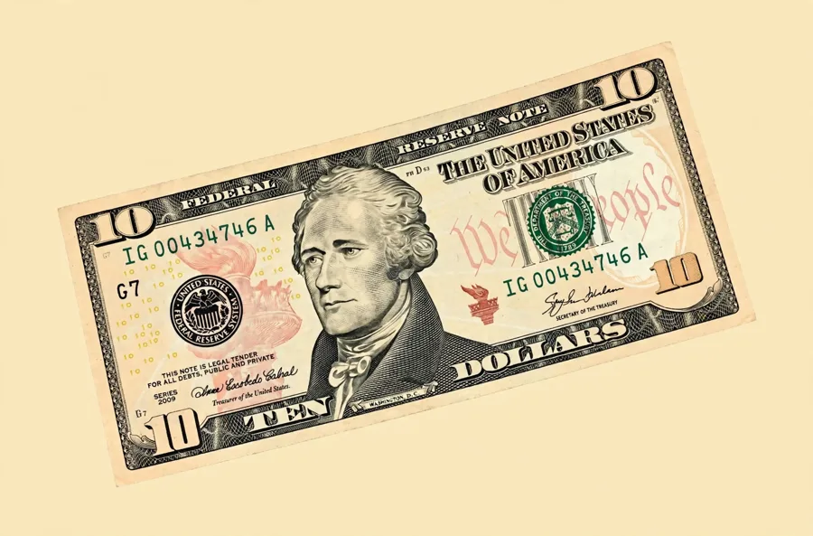 A ten dollar bill