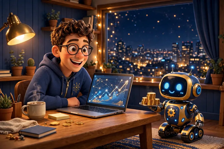 Making your first $10,000 with AI agents, illustration
