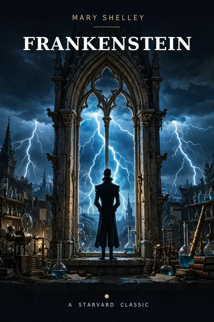 Frankenstein, a Starvard Classic book cover