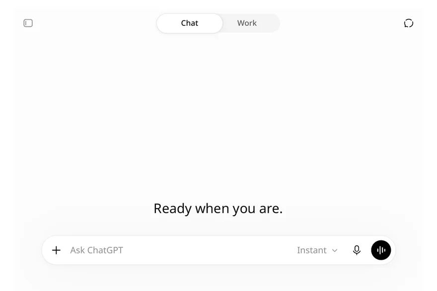 The ChatGPT homepage