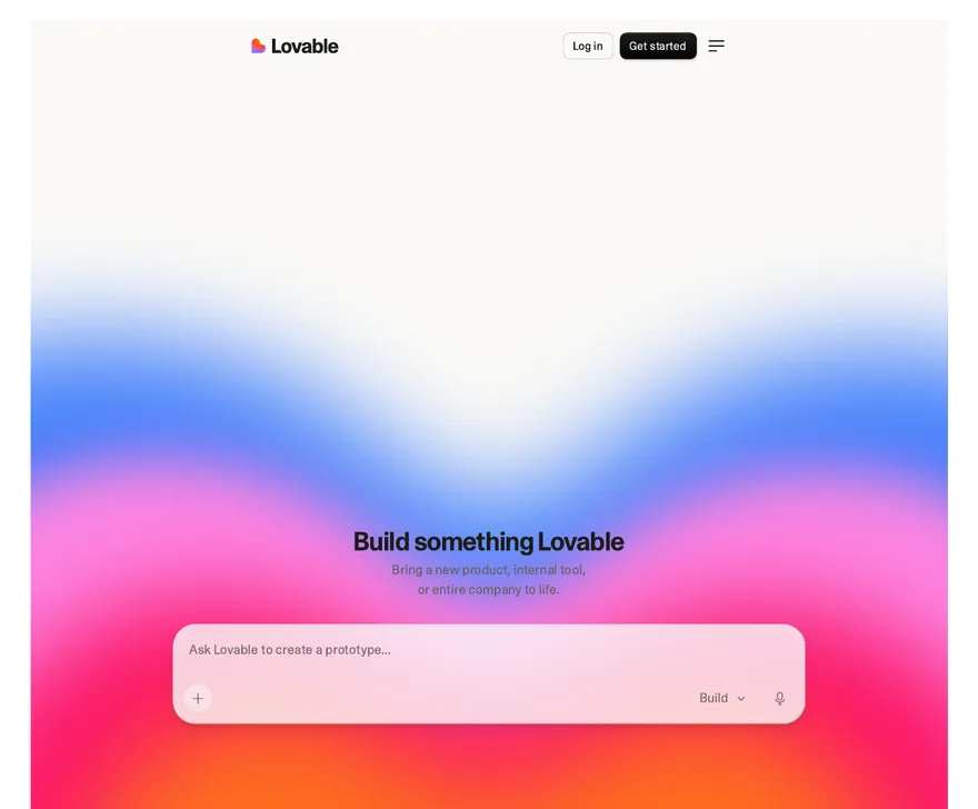 The Lovable homepage