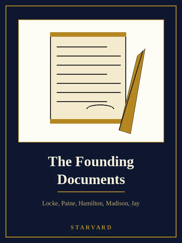 An open parchment with a quill and inkwell beside three stacked leather books, drawn in black and gold lines on a cream panel above the course title.