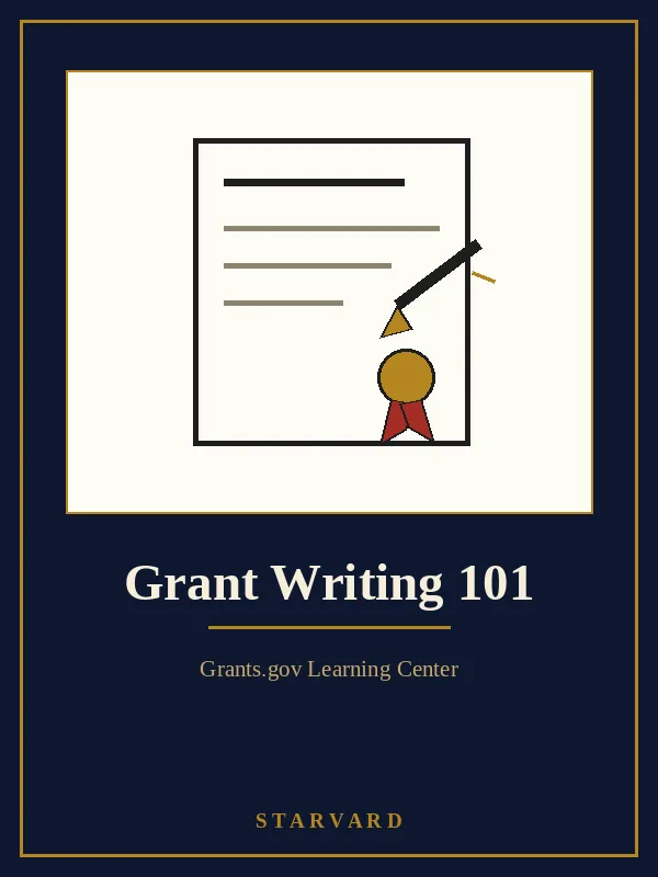 A fountain pen writing on a document, with a gold seal and ribbon at the bottom corner, bold and simple on a cream panel above the course title.