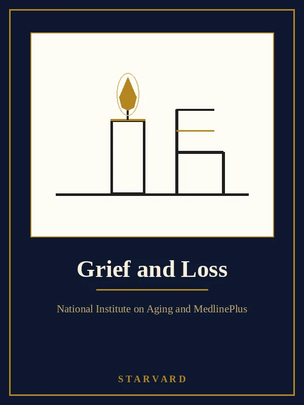 A single lit candle on a table beside an empty chair, soft light, bold and simple on a cream panel above the course title.
