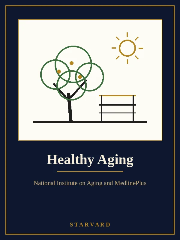 A leafy oak tree beside a park bench under a rising sun, bold and simple on a cream panel above the course title.