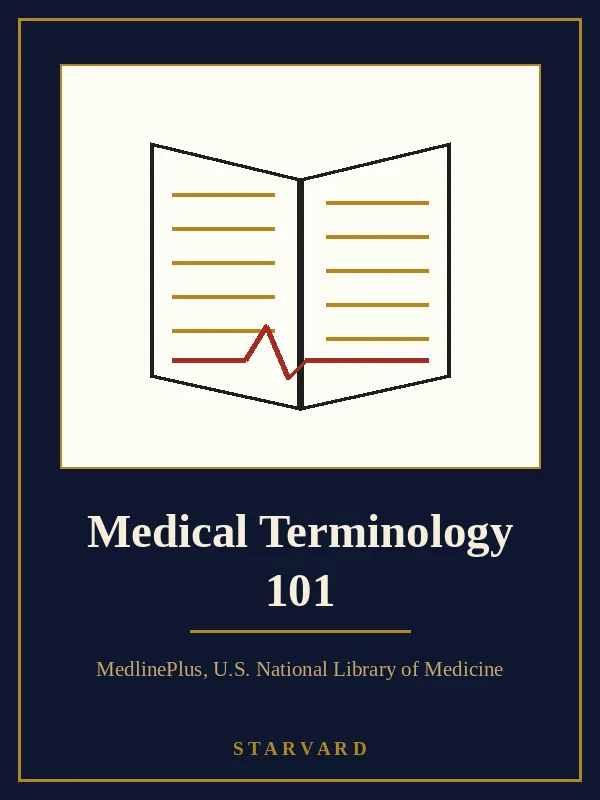 A heart, a bone, and a nerve drawn as simple gold line motifs on a cream panel above the course title, with small gold lines around them.