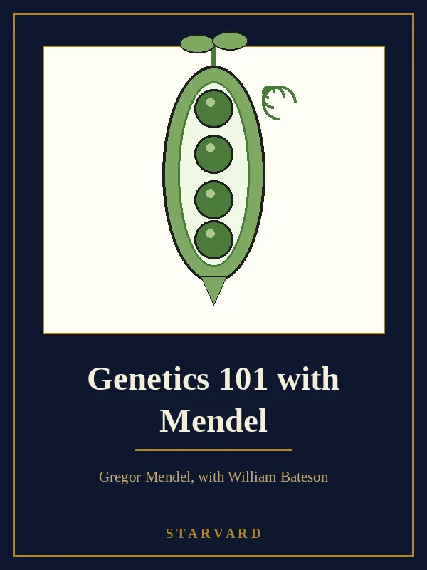 A green pea pod split open to show round peas in a row, with a curling tendril beside it, drawn in black and gold lines on a cream panel above the course title.