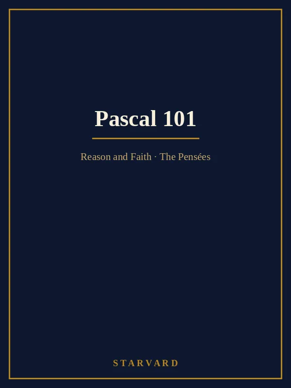 Typographic course cover for Pascal 101 in Starvard's navy and gold library style.