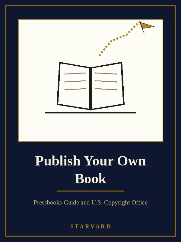 An open book with a paper plane rising from its pages on a dotted flight path, bold and simple on a cream panel above the course title.
