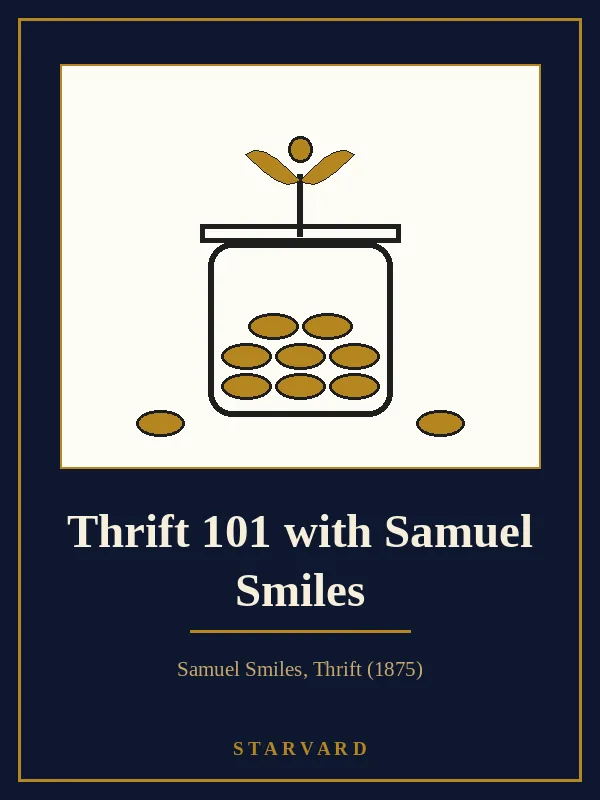A glass savings jar filled with gold coins, with a small green sprout growing out of the top, drawn in black and gold lines on a cream panel above the course title.