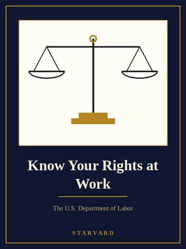 A gold balance scale above an open pay envelope, bold and simple on a cream panel above the course title, with small navy lines around the scale.