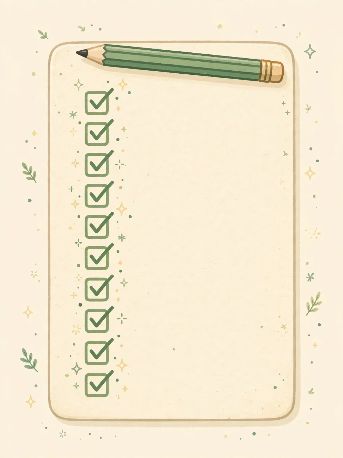 A checklist filling up with checkmarks